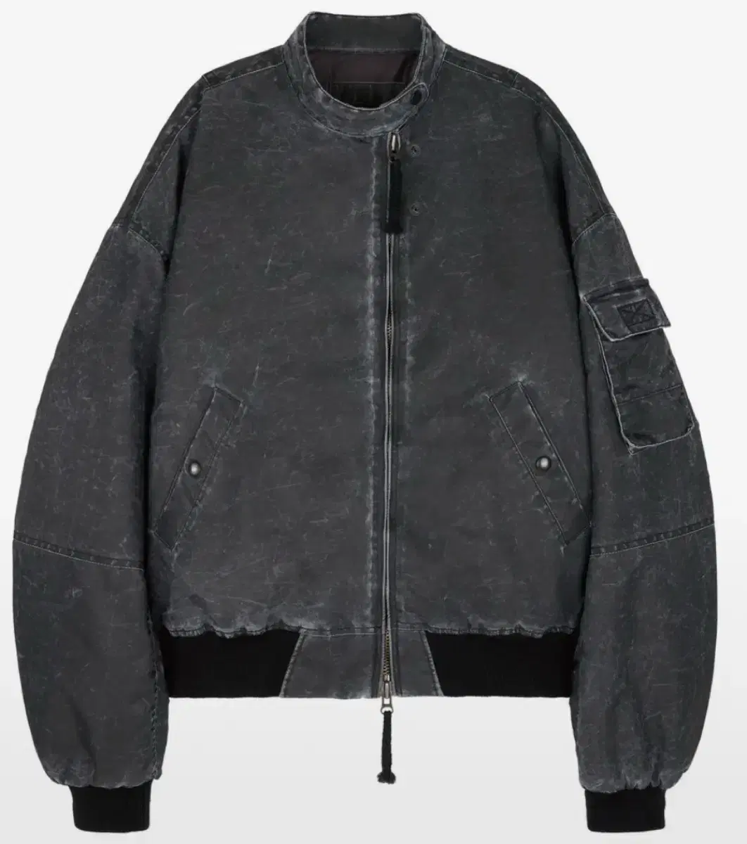 이티씨이 봄버 etce WASHED CROP BOMBER (BLACK)